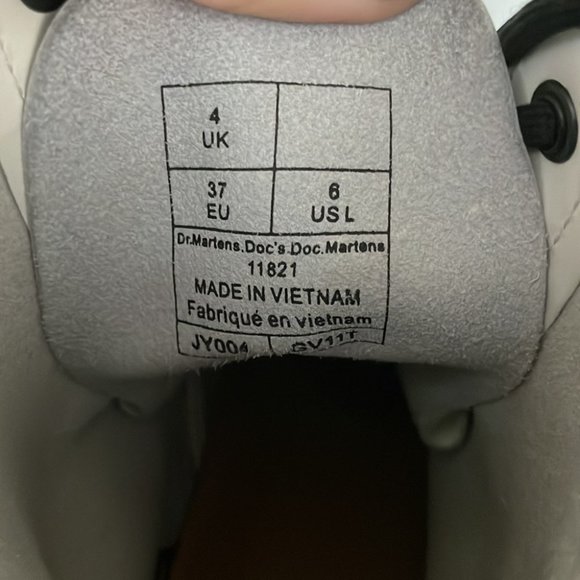 Dr. Martens 1460 Leather Lace Up Combat Boots in White - Picture 10 of 10